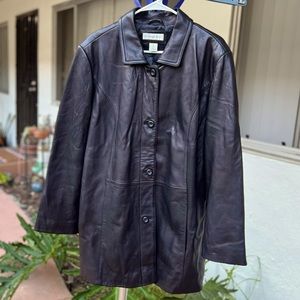 Preston and York Black Men’s Leather Jacket XL! Xtra Soft! Button Down